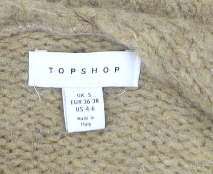 Womens UK Size S Topshop Beige Cardigan Jumper