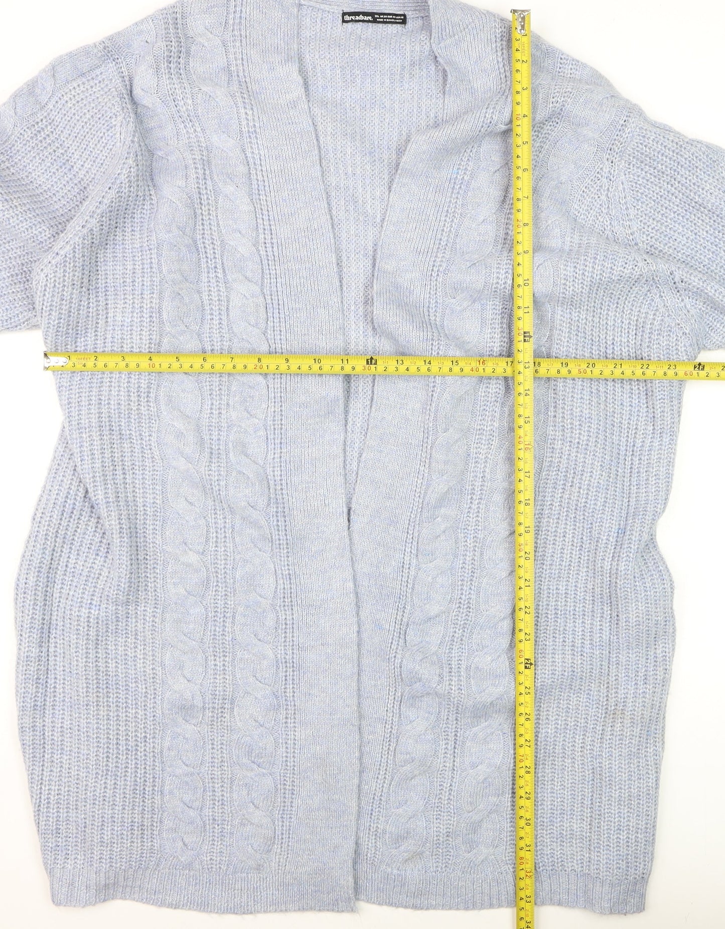 Womens UK Size 2XL Threadbare Grey Cardigan Jumper