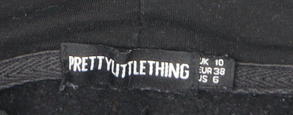 Womens UK Size 10 PRETTYLITTLETHING Black Pullover Hoodie