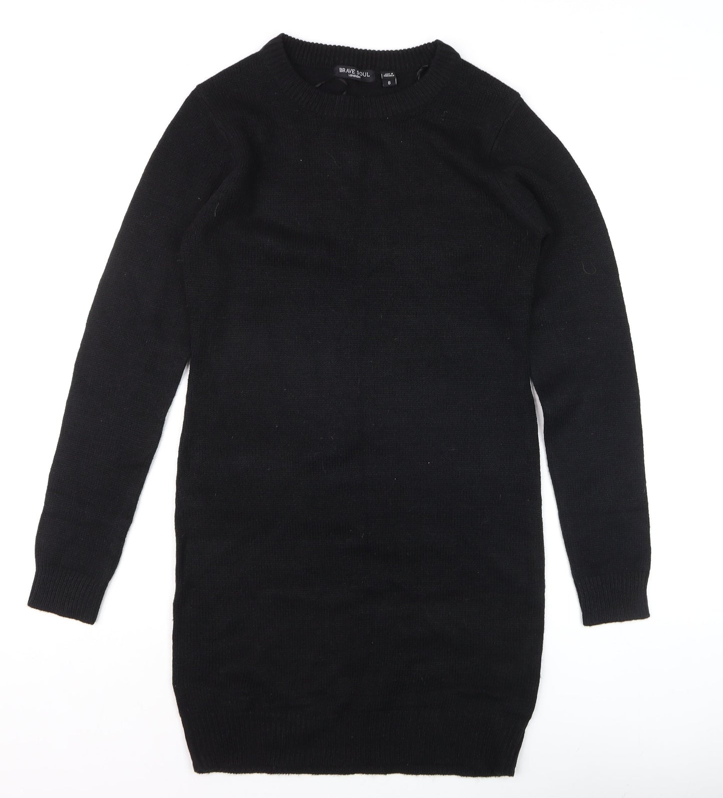 Womens UK Size 8 Brave Soul Black Pullover Jumper