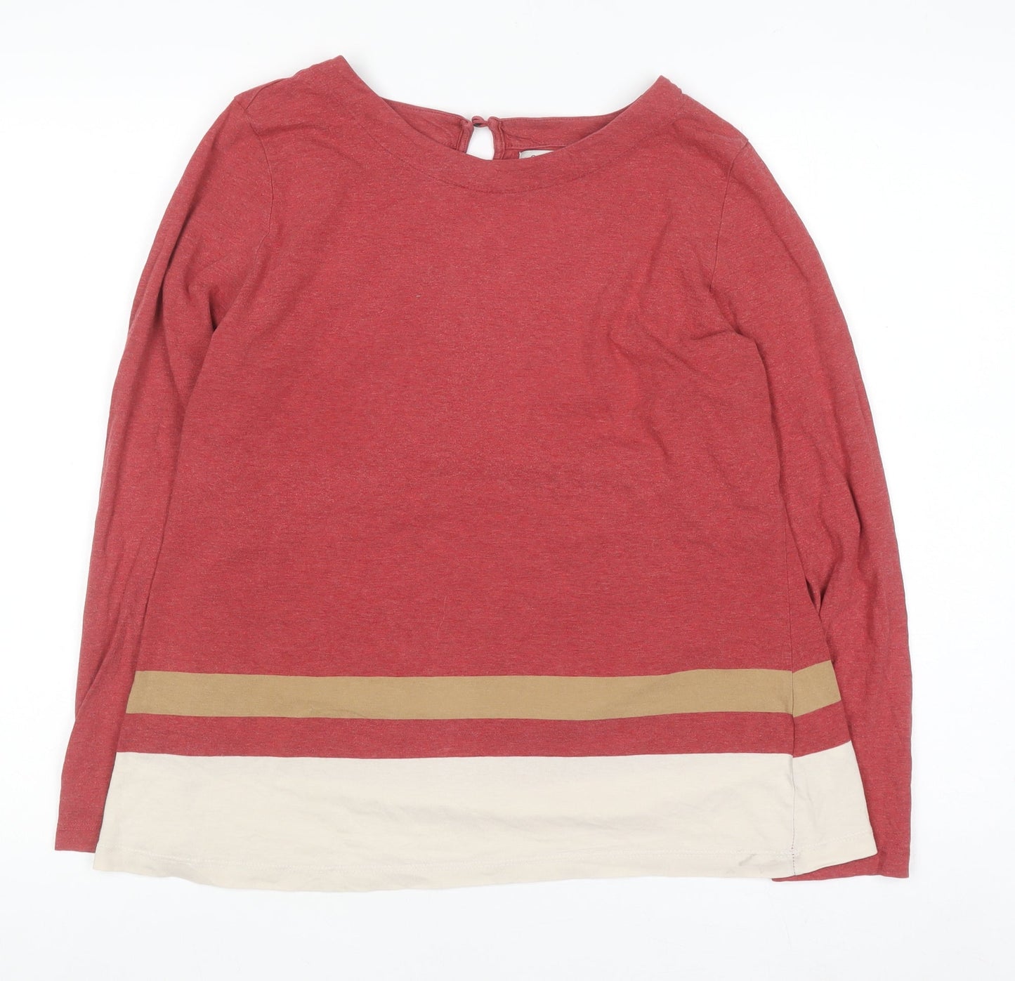 Womens UK Size L Cortefiel Red Basic T-Shirt