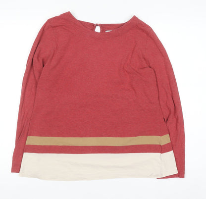Womens UK Size L Cortefiel Red Basic T-Shirt