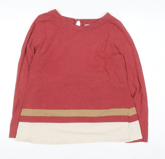 Womens UK Size L Cortefiel Red Basic T-Shirt
