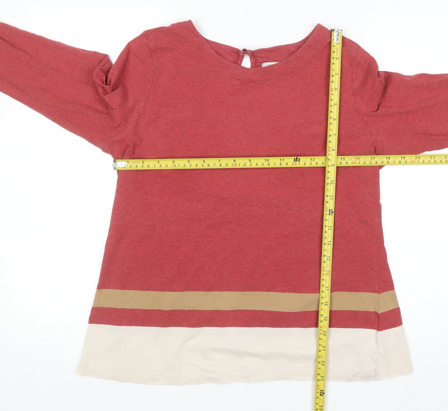 Womens UK Size L Cortefiel Red Basic T-Shirt