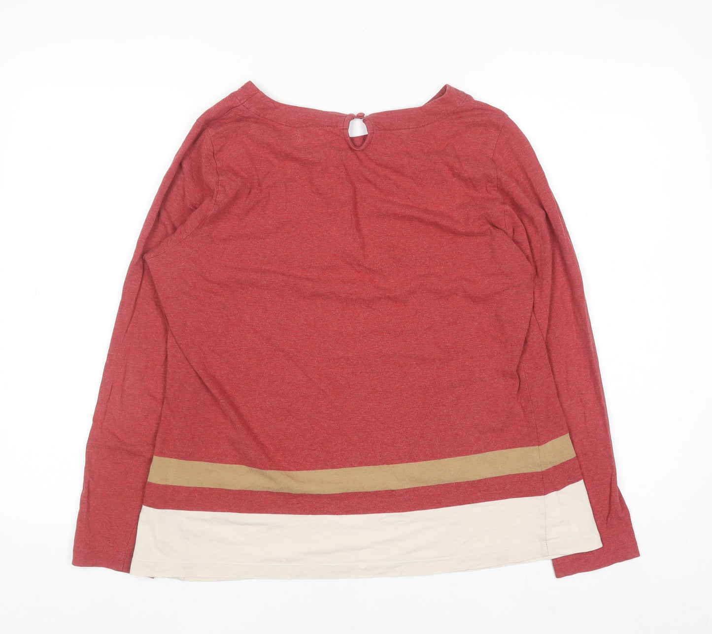 Womens UK Size L Cortefiel Red Basic T-Shirt