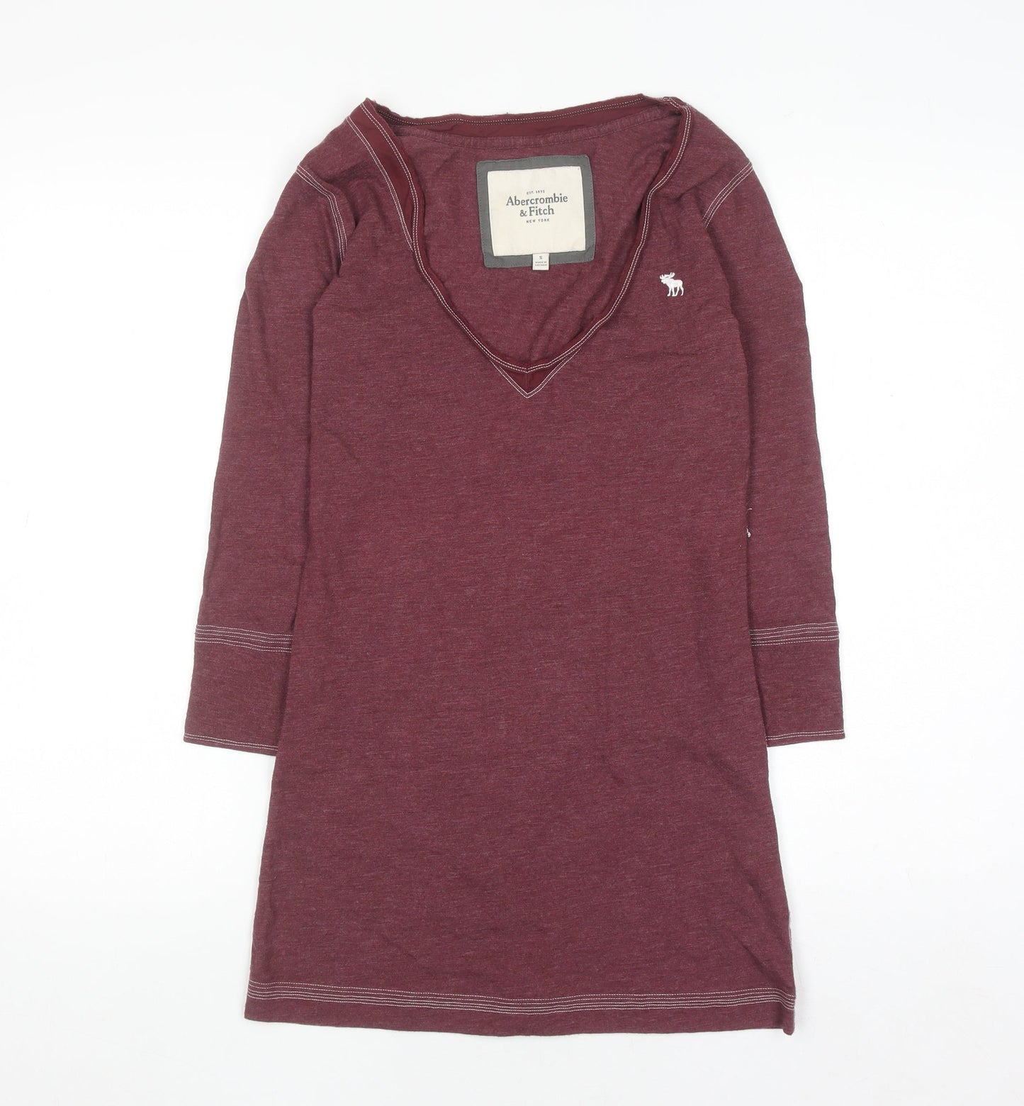 Womens UK Size S Abercrombie & Fitch Red Basic T-Shirt