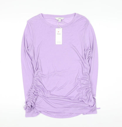 Womens UK Size 14 Marks and Spencer Purple Basic T-Shirt