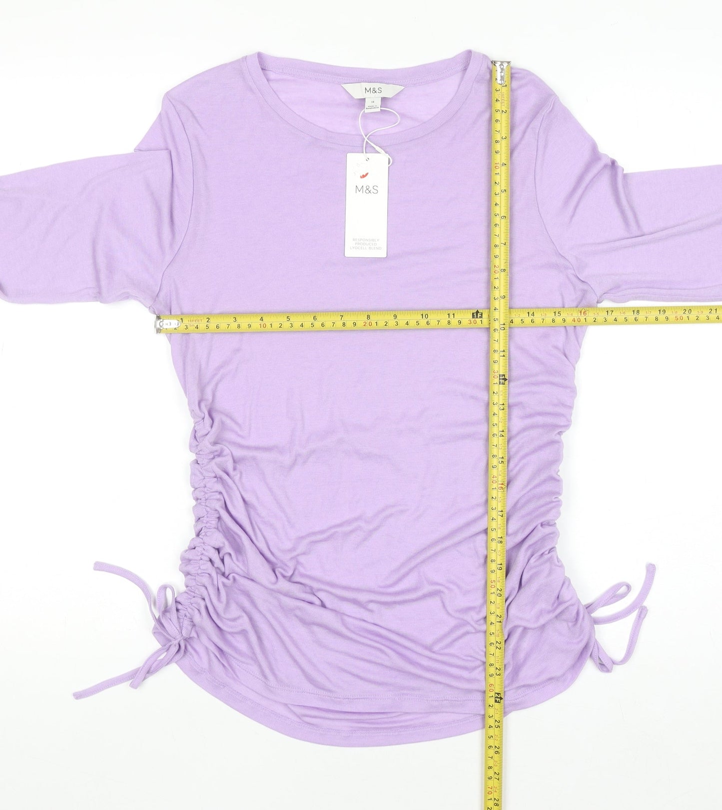 Womens UK Size 14 Marks and Spencer Purple Basic T-Shirt