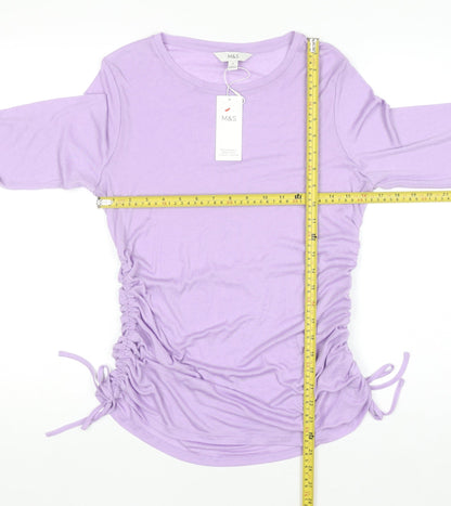Womens UK Size 14 Marks and Spencer Purple Basic T-Shirt