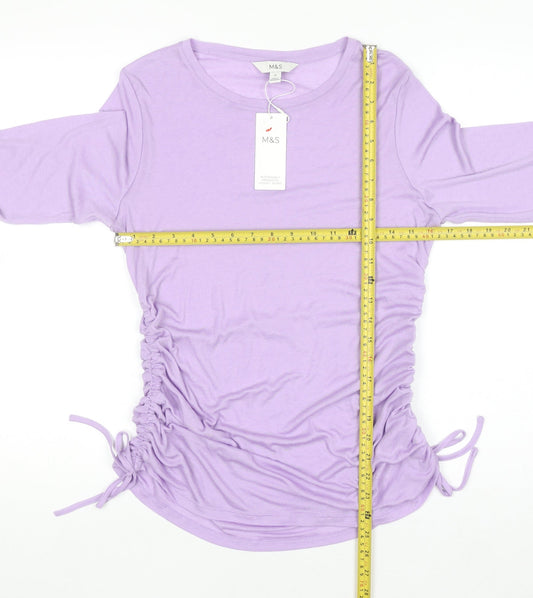 Womens UK Size 14 Marks and Spencer Purple Basic T-Shirt