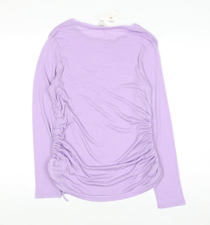 Womens UK Size 14 Marks and Spencer Purple Basic T-Shirt