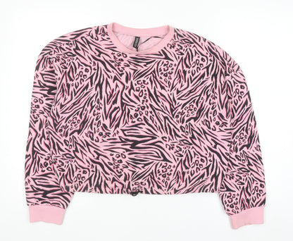 Womens UK Size S H&M Pink Pullover Sweatshirt
