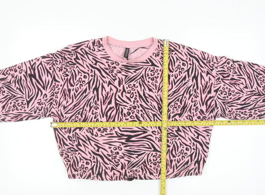 Womens UK Size S H&M Pink Pullover Sweatshirt