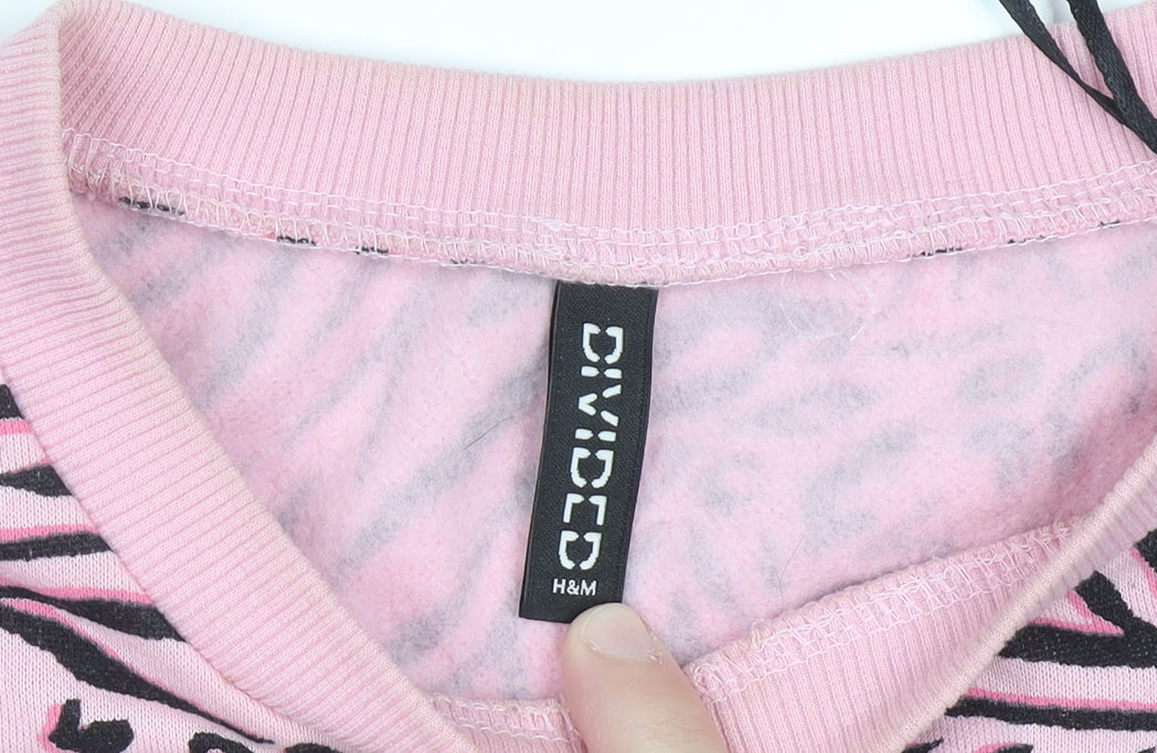 Womens UK Size S H&M Pink Pullover Sweatshirt