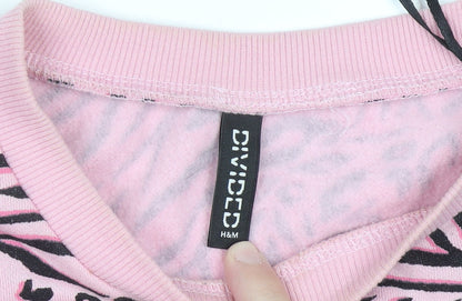 Womens UK Size S H&M Pink Pullover Sweatshirt