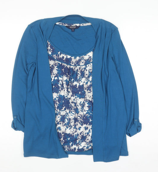 Womens UK Size 12 Maine New England Blue Tunic Blouse