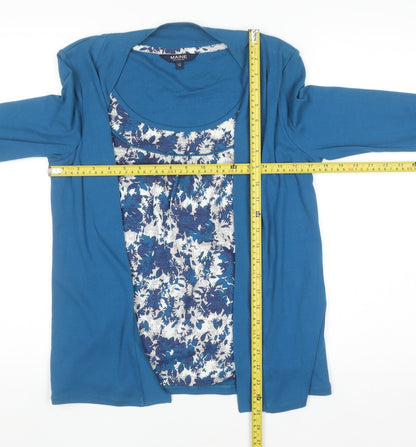 Womens UK Size 12 Maine New England Blue Tunic Blouse