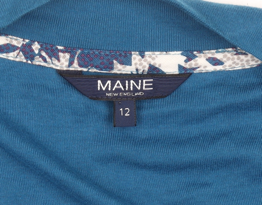 Womens UK Size 12 Maine New England Blue Tunic Blouse