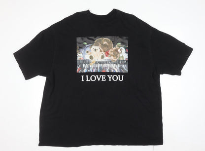 Womens UK Size M little sunny bite Black Basic T-Shirt