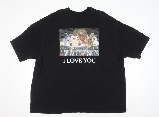 Womens UK Size M little sunny bite Black Basic T-Shirt