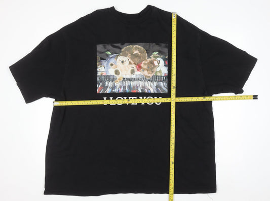 Womens UK Size M little sunny bite Black Basic T-Shirt