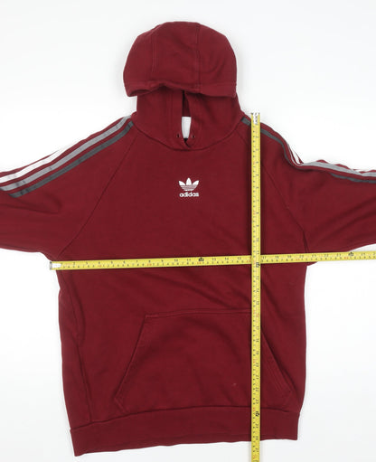 Mens UK Size M adidas Red Pullover Hoodie