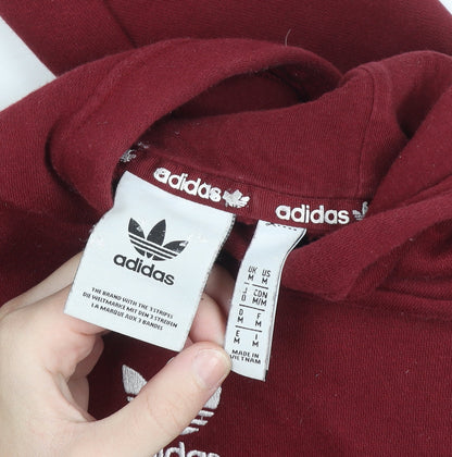Mens UK Size M adidas Red Pullover Hoodie