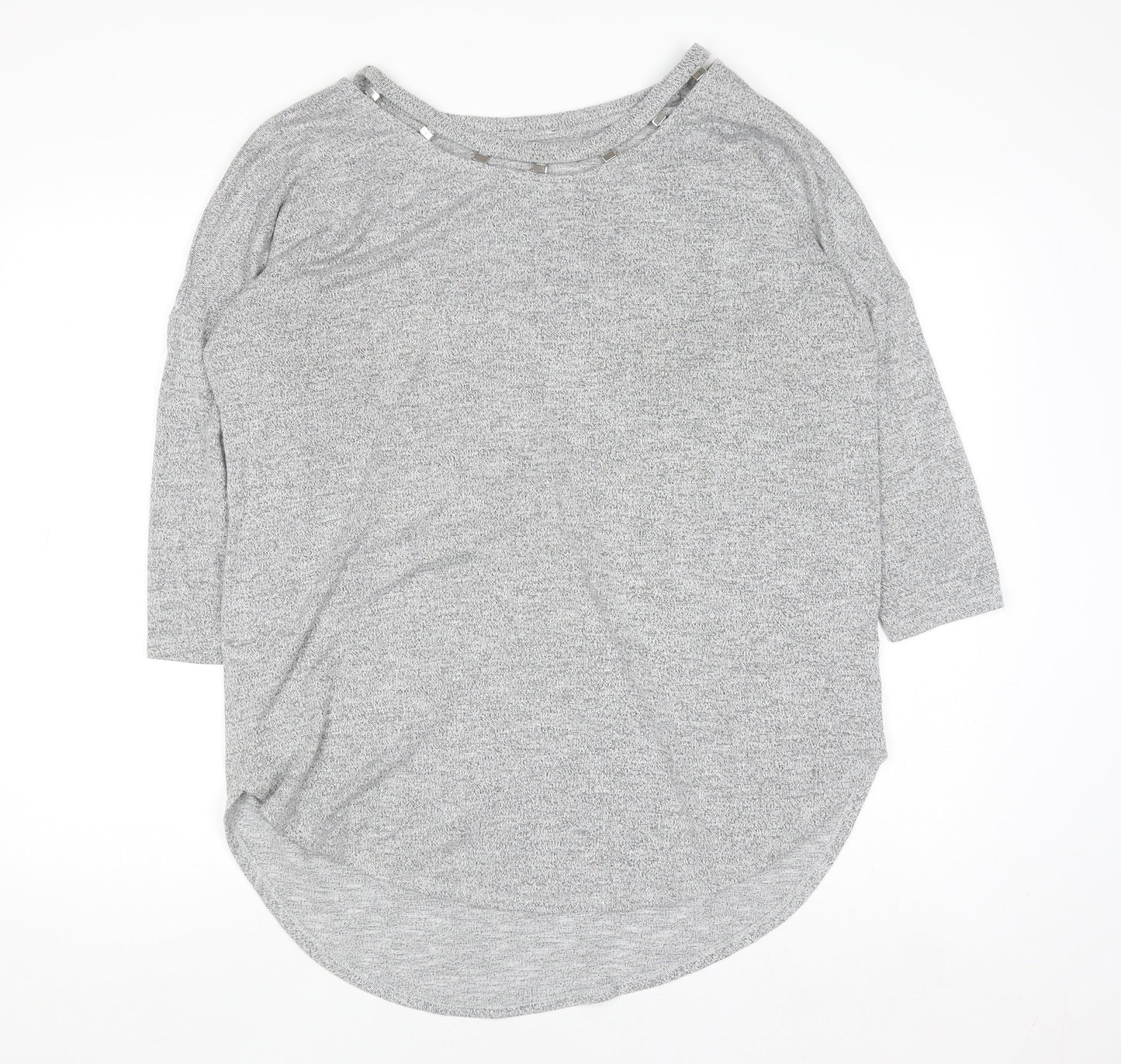 Womens UK Size L Matalan Grey Basic T-Shirt