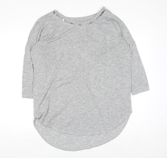 Womens UK Size L Matalan Grey Basic T-Shirt