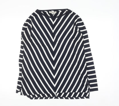 Hobbs Women’s Black White Stripe Long Sleeve Jersey T-Shirt Size S