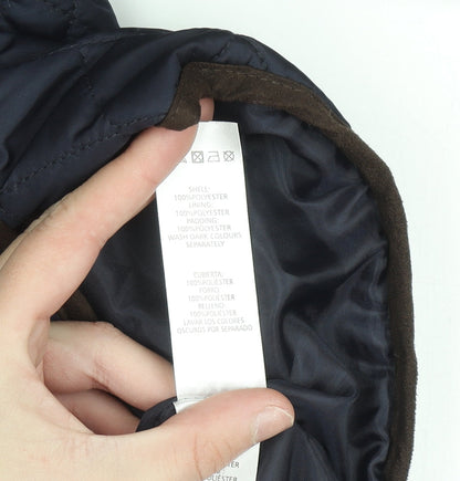 YD Girls Blue Quilted Jacket 11-12 Years Padded Mid-Length Coat