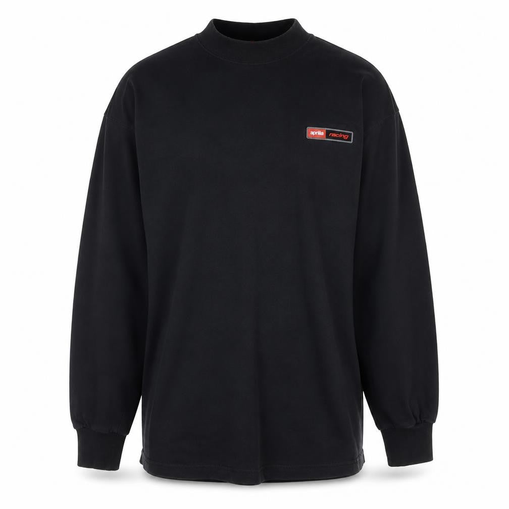 Aprilia Racing Men's Black Cotton Long Sleeve High Neck Top L