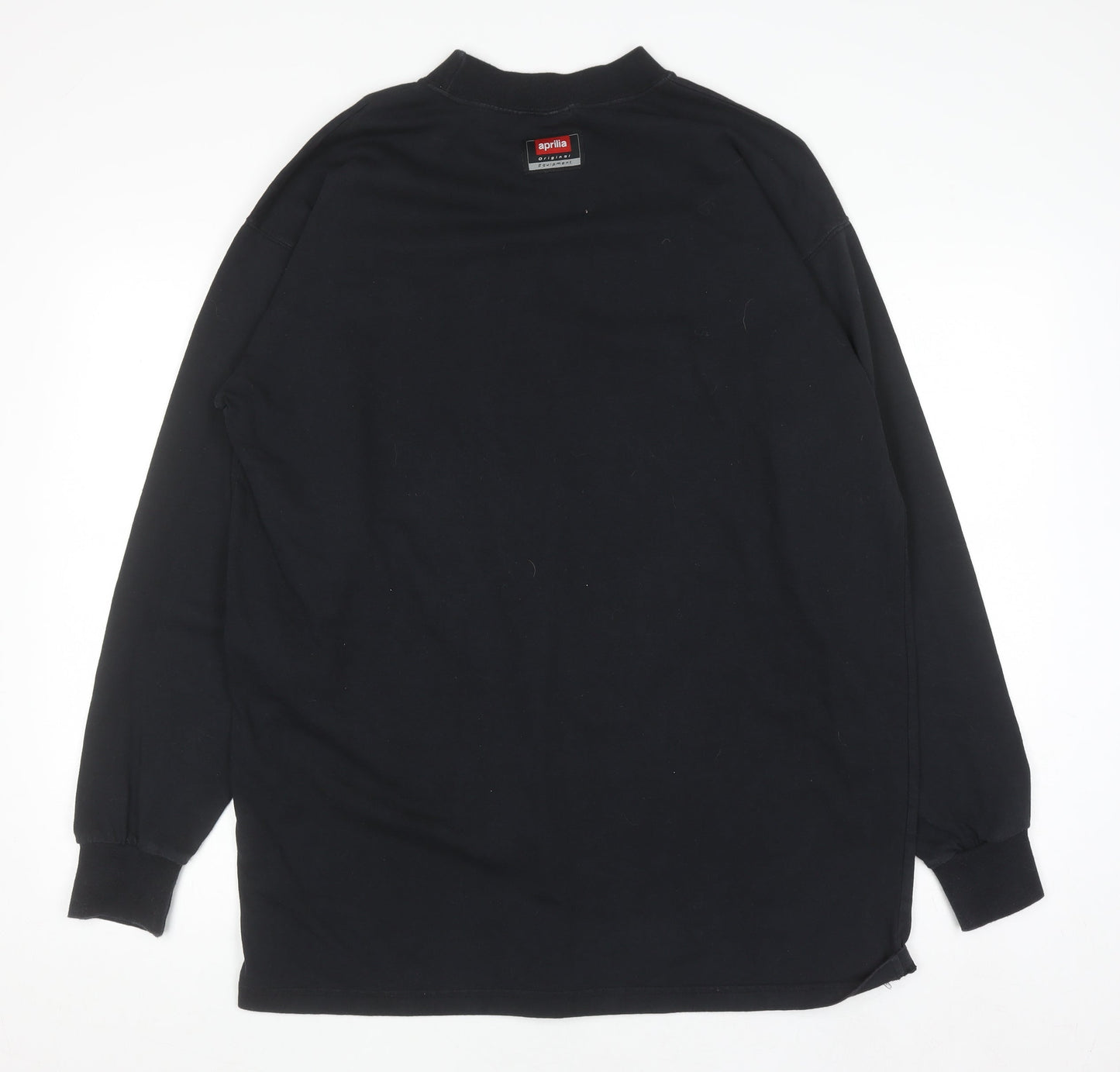 Aprilia Racing Men's Black Cotton Long Sleeve High Neck Top L