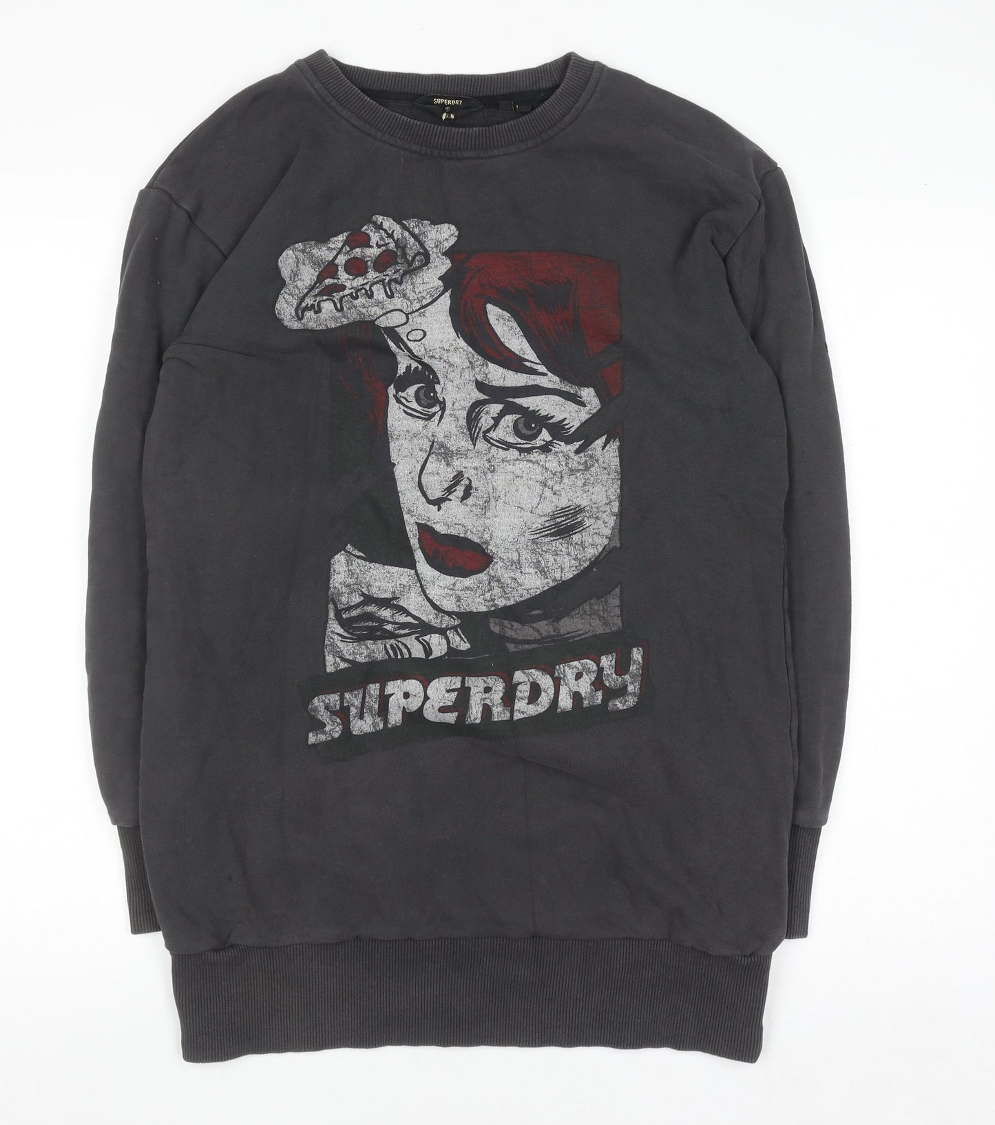 Womens UK Size 10 Superdry Black Pullover Sweatshirt