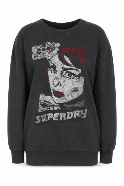 Womens UK Size 10 Superdry Black Pullover Sweatshirt