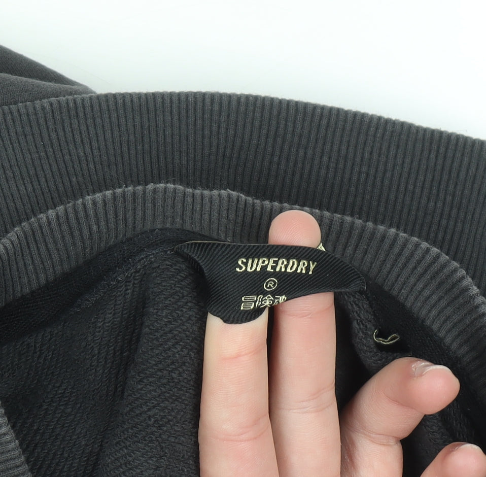 Womens UK Size 10 Superdry Black Pullover Sweatshirt