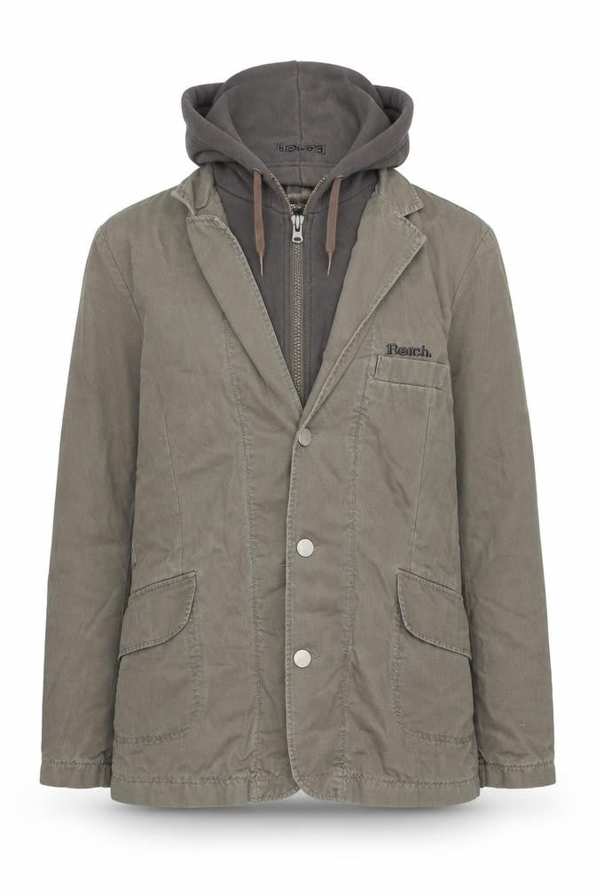 Bench Women Khaki Hooded Blazer Jacket Medium Cotton Casual