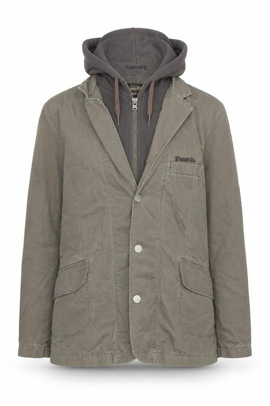 Bench Women Khaki Hooded Blazer Jacket Medium Cotton Casual