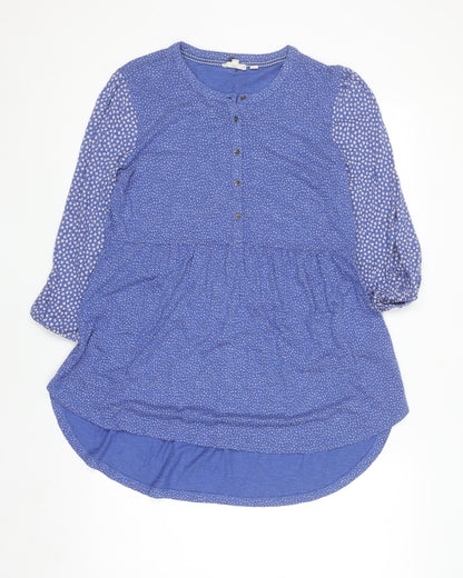 Womens UK Size 10 Fat Face Blue Tunic Blouse
