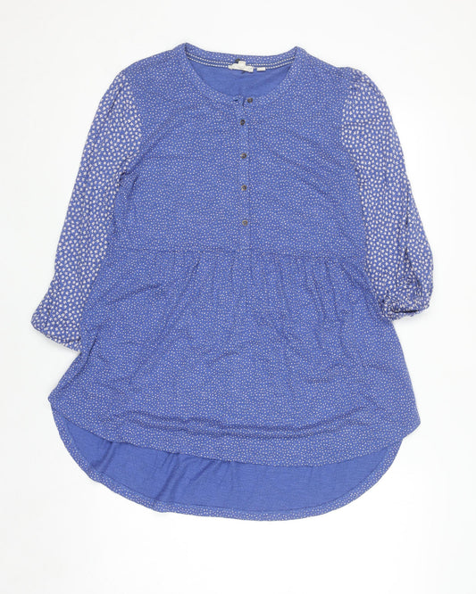 Womens UK Size 10 Fat Face Blue Tunic Blouse