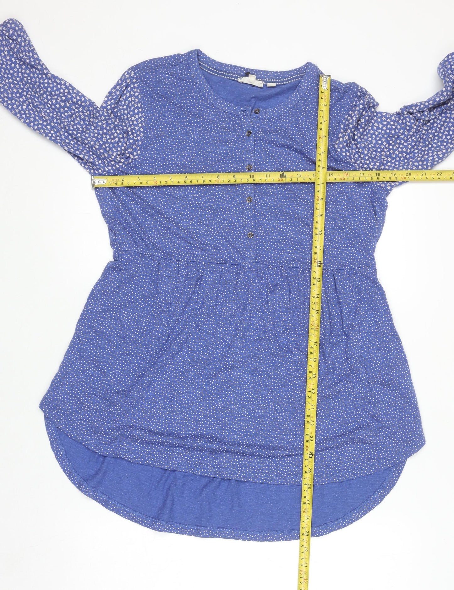 Womens UK Size 10 Fat Face Blue Tunic Blouse