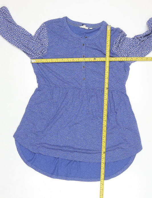 Womens UK Size 10 Fat Face Blue Tunic Blouse