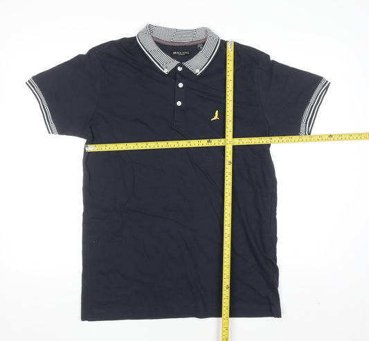 Brave Soul Men's Blue Short Sleeve Polo Shirt Size M