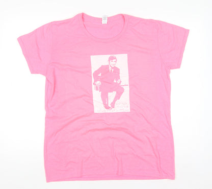Anvil Womens Pink Graphic T-Shirt XL Short Sleeve Crew Neck