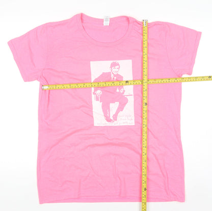 Anvil Womens Pink Graphic T-Shirt XL Short Sleeve Crew Neck