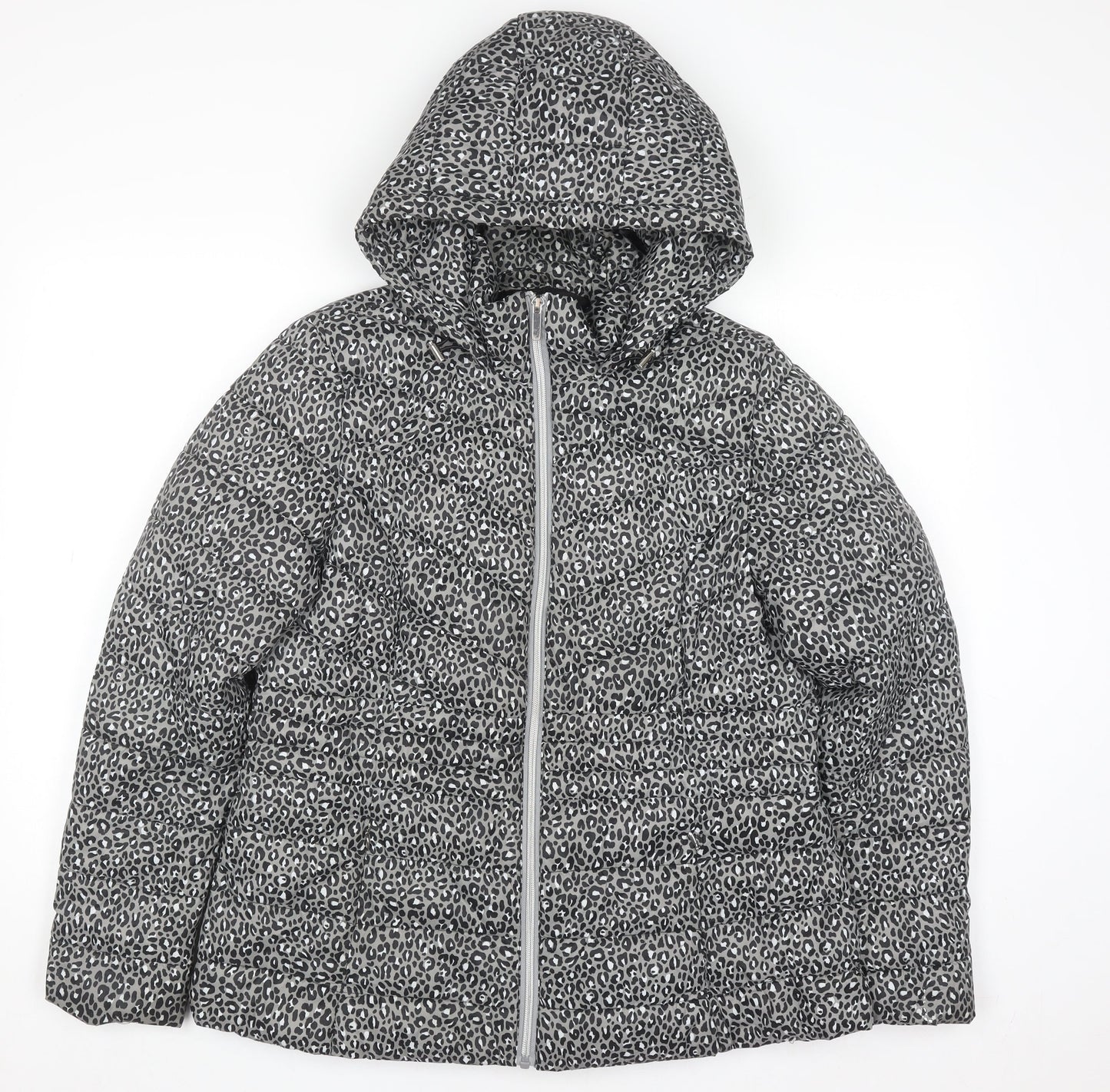 Womens UK Size 14 F&F Grey Puffer Jacket