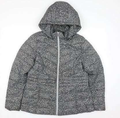 Womens UK Size 14 F&F Grey Puffer Jacket