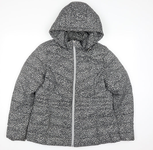 Womens UK Size 14 F&F Grey Puffer Jacket