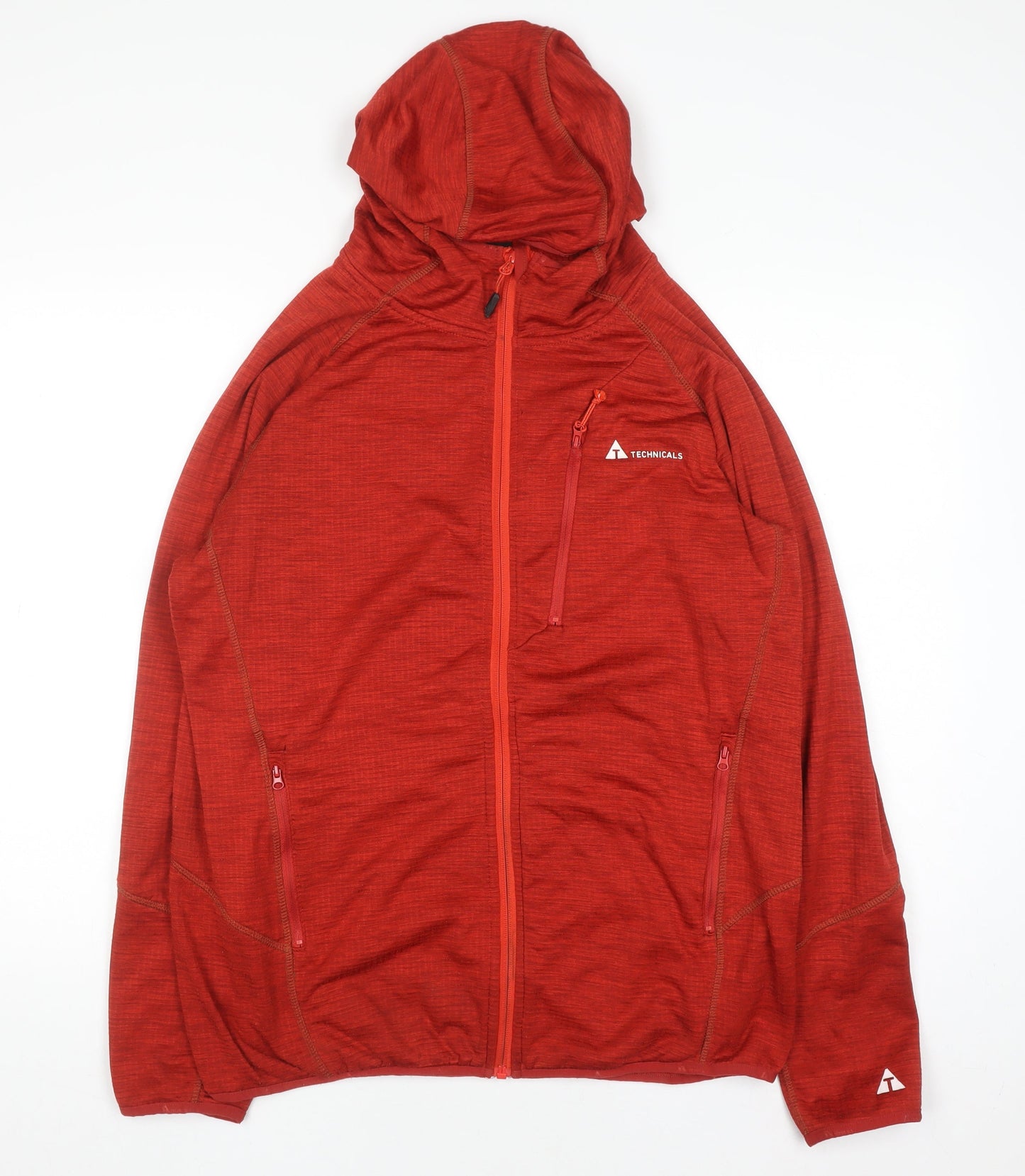 Mens UK Size L Technicals Red Full Zip Hoodie