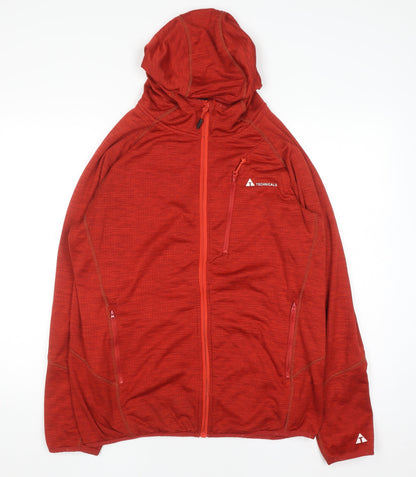 Mens UK Size L Technicals Red Full Zip Hoodie